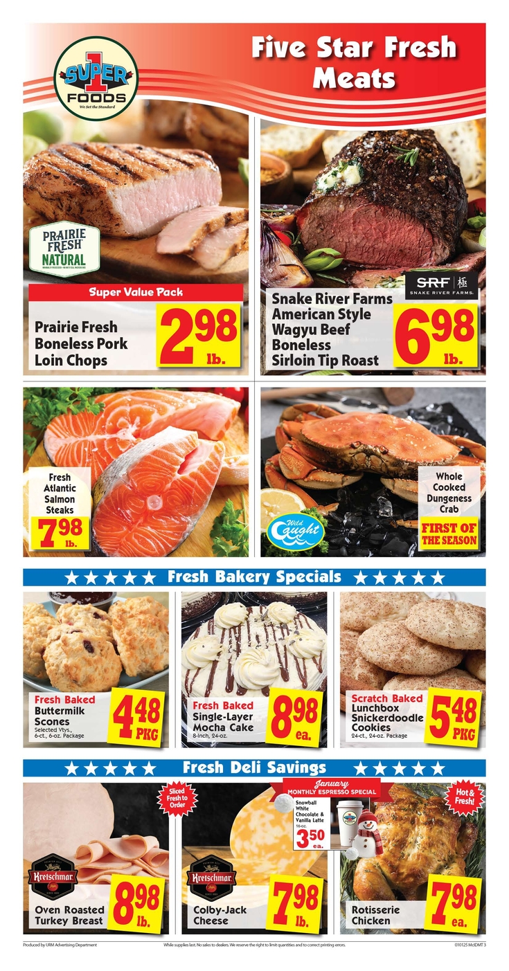 Print Weekly Specials Super 1 Foods Bonner's Ferry 6452 S Main St