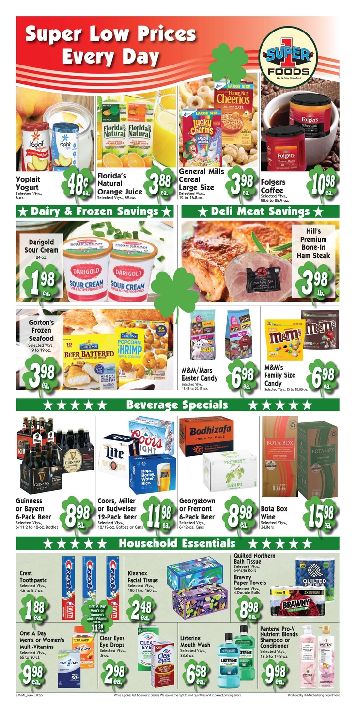 Print Weekly Specials Super 1 Foods Kalispell 55 N 1st Ave E